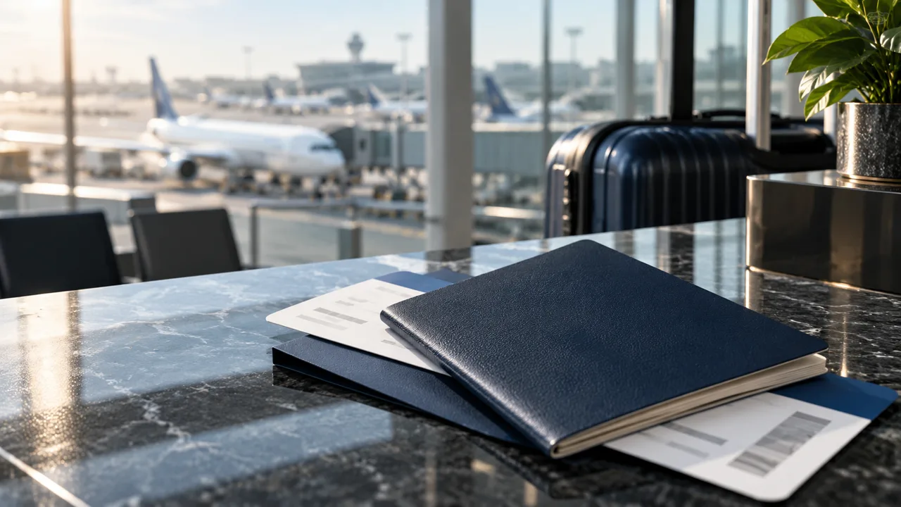 Travel documentation prepared for an international journey
